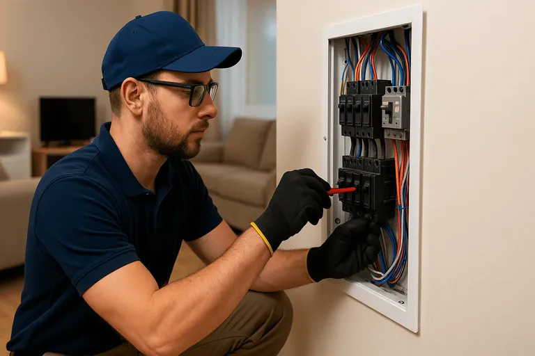 sacramento-electrician-on-residential-electrical-panel-upgrade